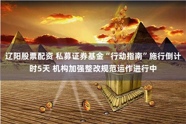 辽阳股票配资 私募证券基金“行动指南”施行倒计时5天 机构加强整改规范运作进行中